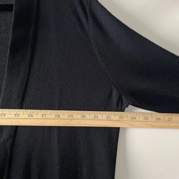 Jones New York Womens Dark Navy Blue Open Front Gold Tone Button Cardigan Sz XL - Picture 5 of 7